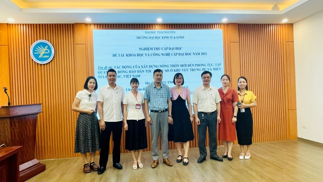 Kết quả nghiệm thu đề tài KH&CN cấp ĐHTN 2021 - Chủ nhiệm đề tài TS. Nguyễn Thị Nội