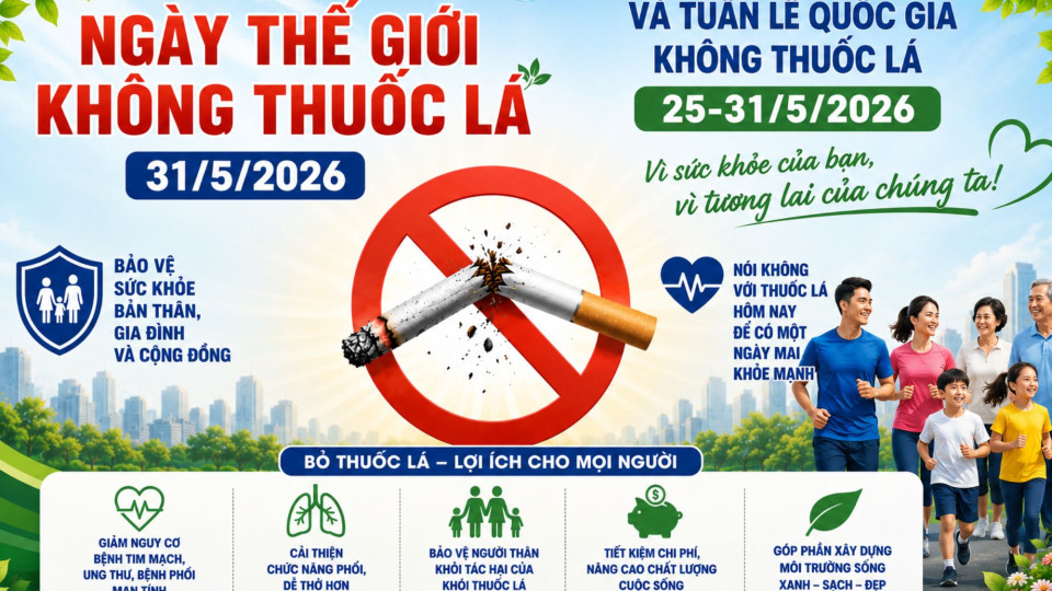 TUEBA hưởng ứng Ngày Thế giới không thuốc lá 31/5 và Tuần lễ Quốc gia không thuốc lá năm 2026